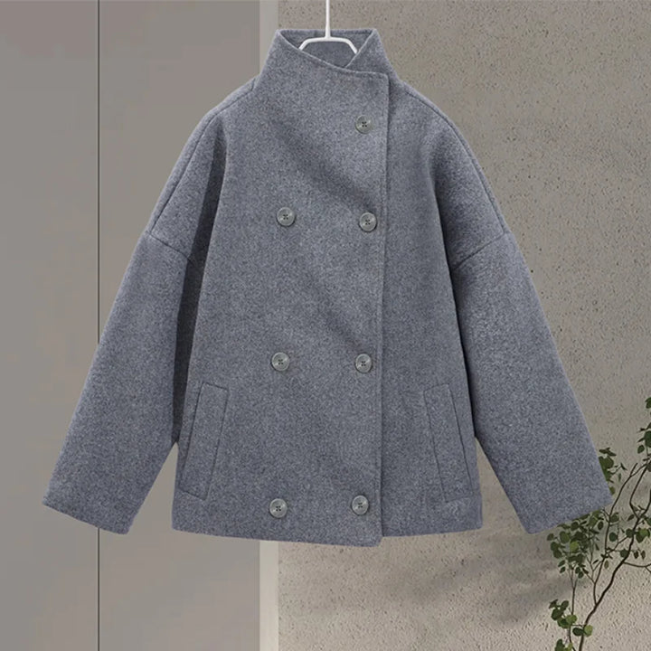 Stylish winter outerwear: women's stand collar pea coat in a flattering cut.
