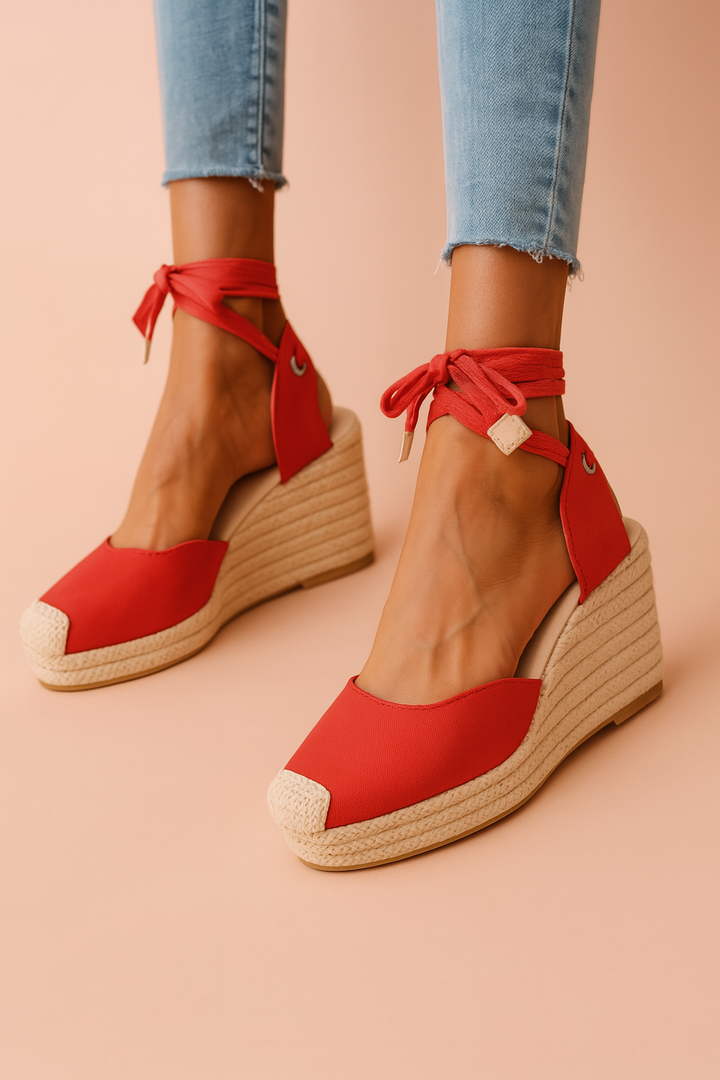 Comfortable open-toe platform wedge sandals for women, ideal casual summer shoes.