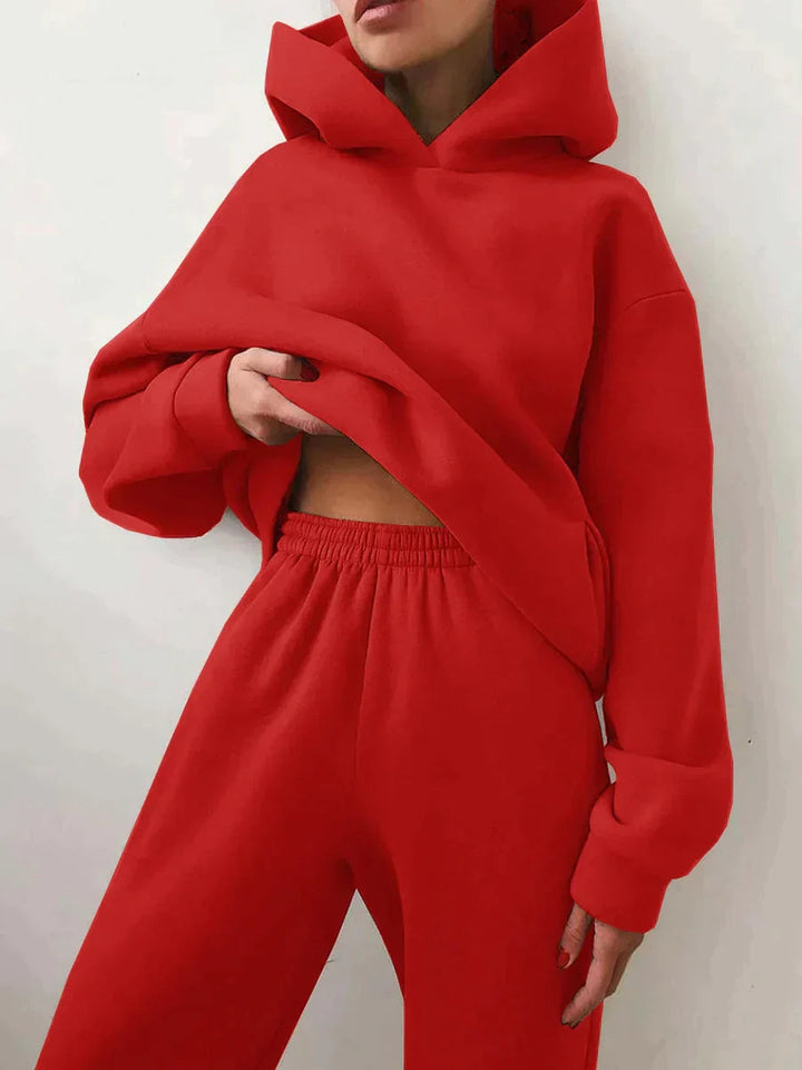 Women's hoodie and sweatpants set, designed for ultimate comfort and style.