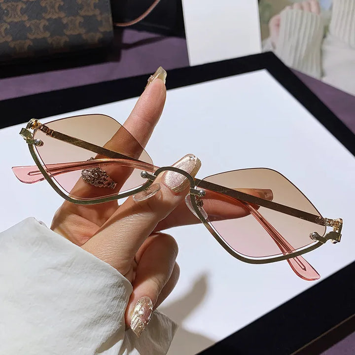 Trendy women's sunglasses featuring vibrant color tinted lenses and cat-eye shape