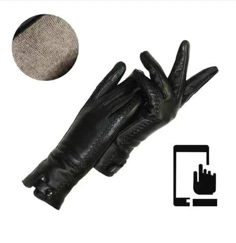 Premium women's vintage leather gloves, soft & warm wool lined. Classic design for stylish winter ladies fashion.