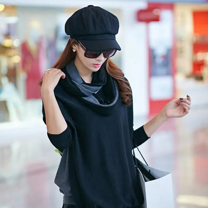 Stylish women's vintage cotton balloon hat, a retro warm winter fashion accessory for any outfit.