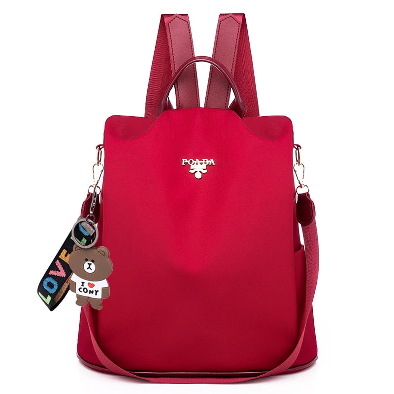 Fashion women's anti-theft backpack with secure hidden back access & water-resistant oxford fabric for travel.