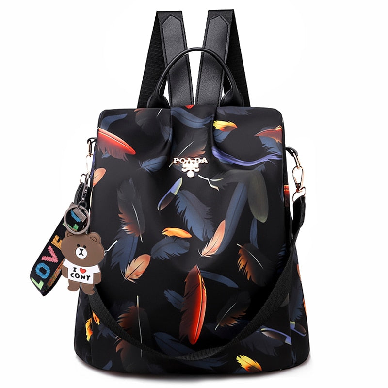 Hidden zipper anti-theft women's backpack, water-resistant, ensuring secure storage for travel & daily commute.