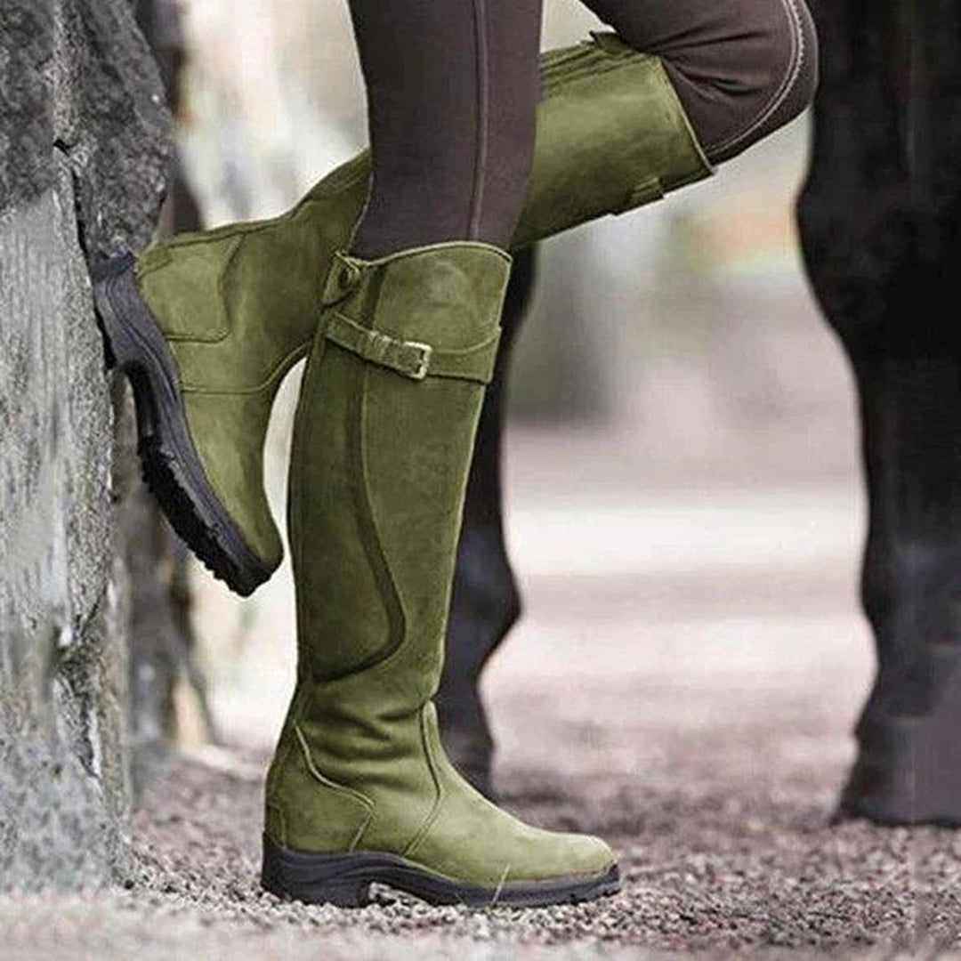 Durable women's riding boots made from high-quality waterproof leather, perfect for riding and daily wear.