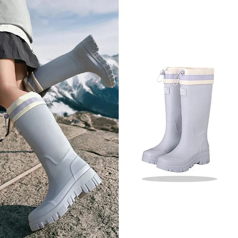 High-quality women's outdoor footwear for rainy days.