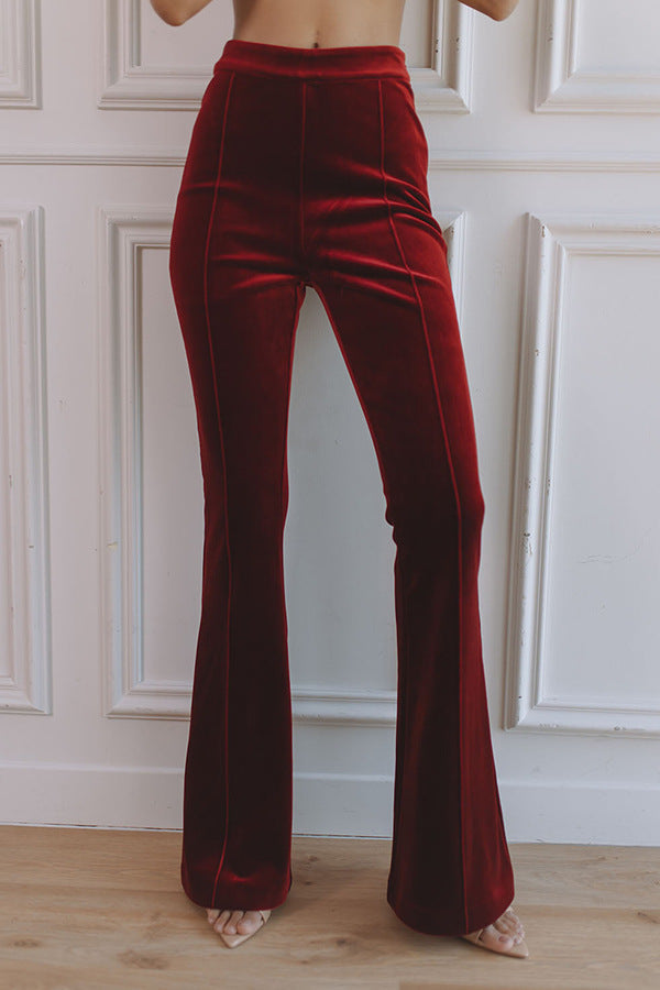 Smart women's workwear blazer & flare pant set for professional office elegance.