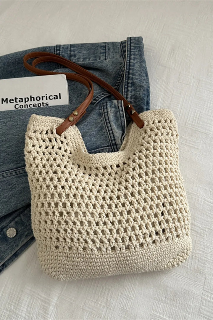 Boho style women's cotton shoulder bag, perfect as a casual tote or crossbody.