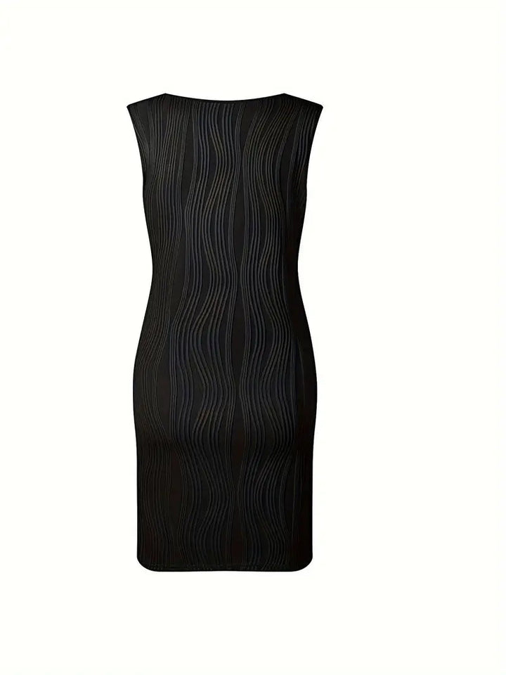 Flattering women's V-neck A-line mini dress. Stylish & versatile short dress, ideal for summer parties or casual days.