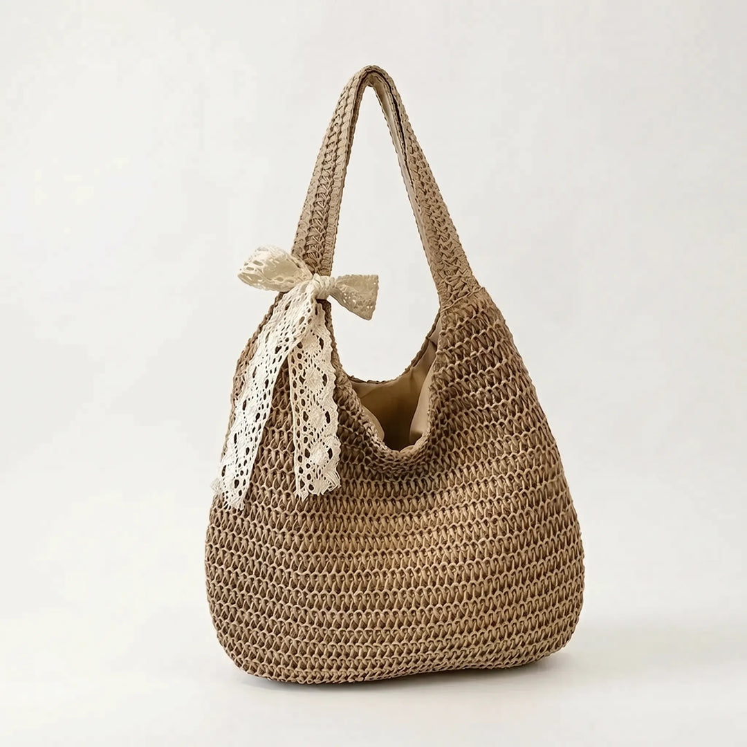Versatile oversized crochet beach bag for women, a casual shoulder tote for your summer adventures.