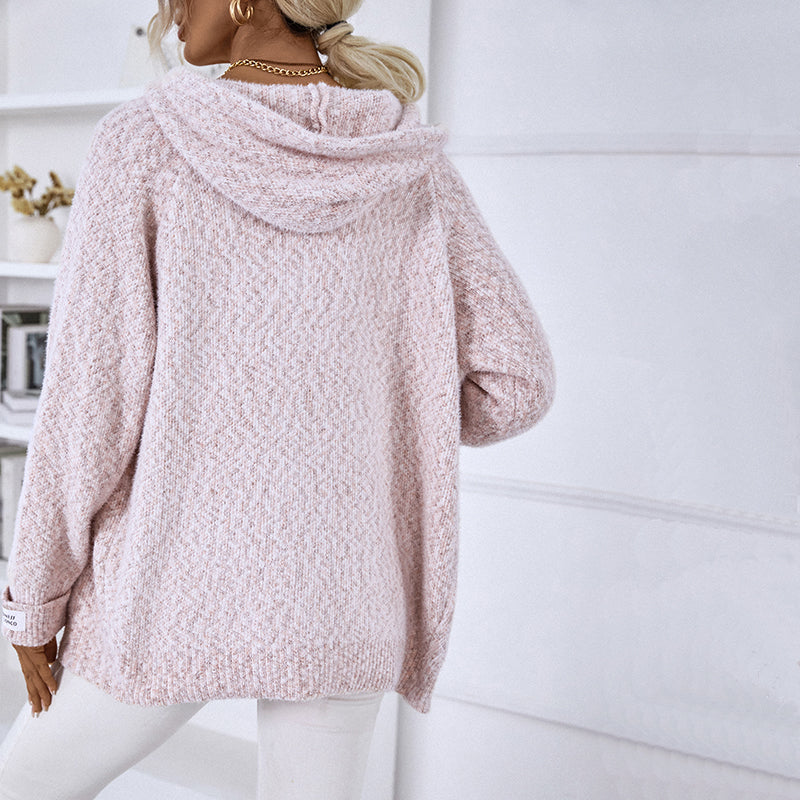 Women's hooded zip cardigan with soft fabric, designed for ultimate everyday comfort.