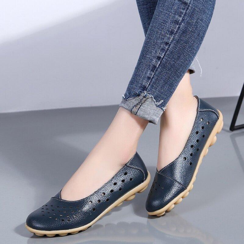 Women's slip-on flats, wide fit for bunions. Comfortable, stylish, & supportive for everyday relief.