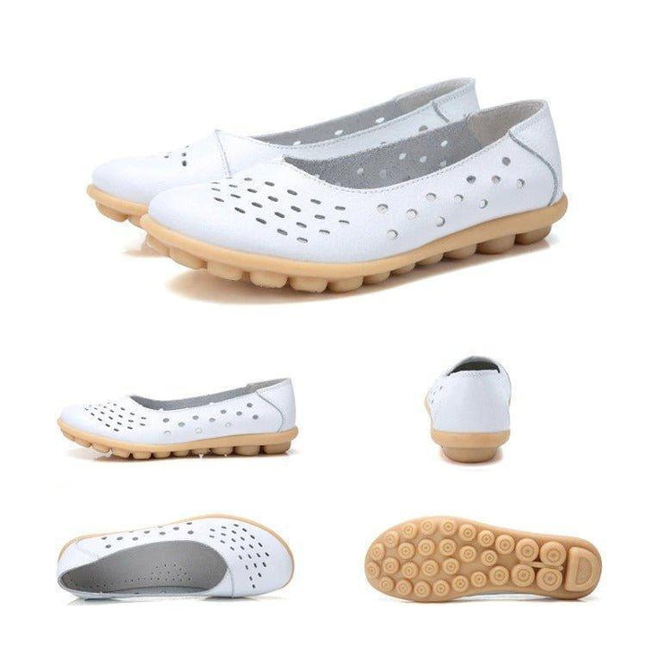Women's comfortable slip-on bunion flats. Wide fit design ensures foot pain relief & support.