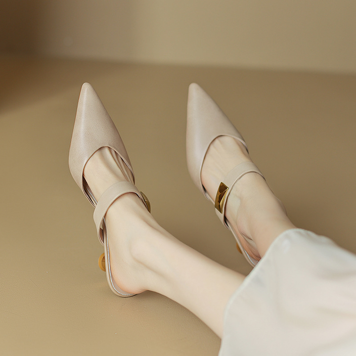 Chic women's slip-on pointed toe kitten heels, perfect elegant workwear for the office.