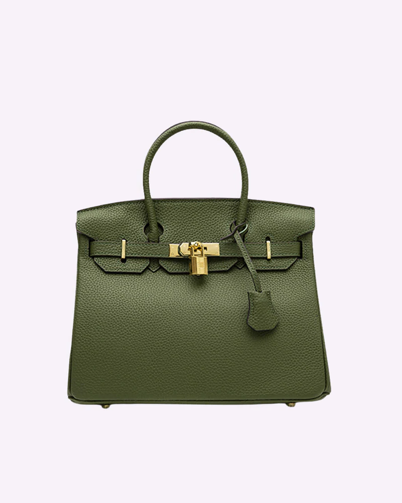 Modern luxury women's leather tote bag. Versatile genuine leather handbag for work, travel & fashion.