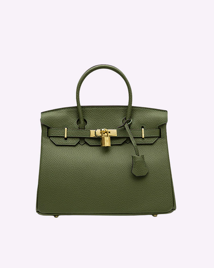 Modern luxury women's leather tote bag. Versatile genuine leather handbag for work, travel & fashion.