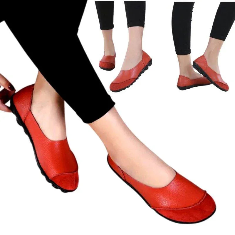 Sophisticated wide fit moccasins, women's bunion relief flats for refined comfort.