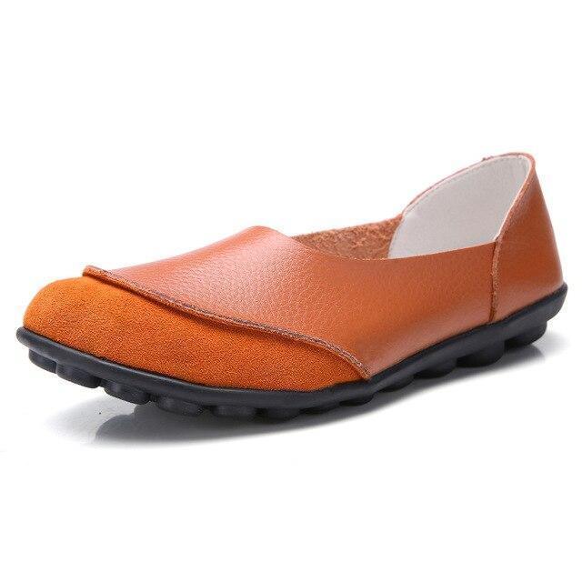 Breathable women's wide fit moccasins, bunion flats providing comfort & relief.