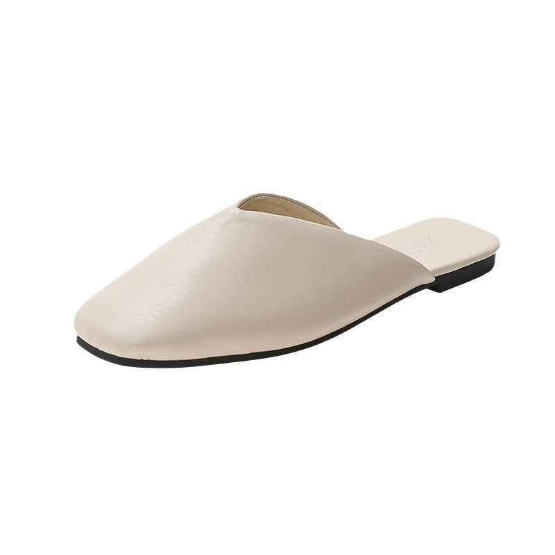 Elegant women's square toe flat mules, easy to slip on, offering relaxed and stylish everyday wear.