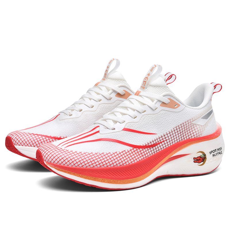 Modern women's lace-up running shoes, lightweight athletic trainers for optimal performance.