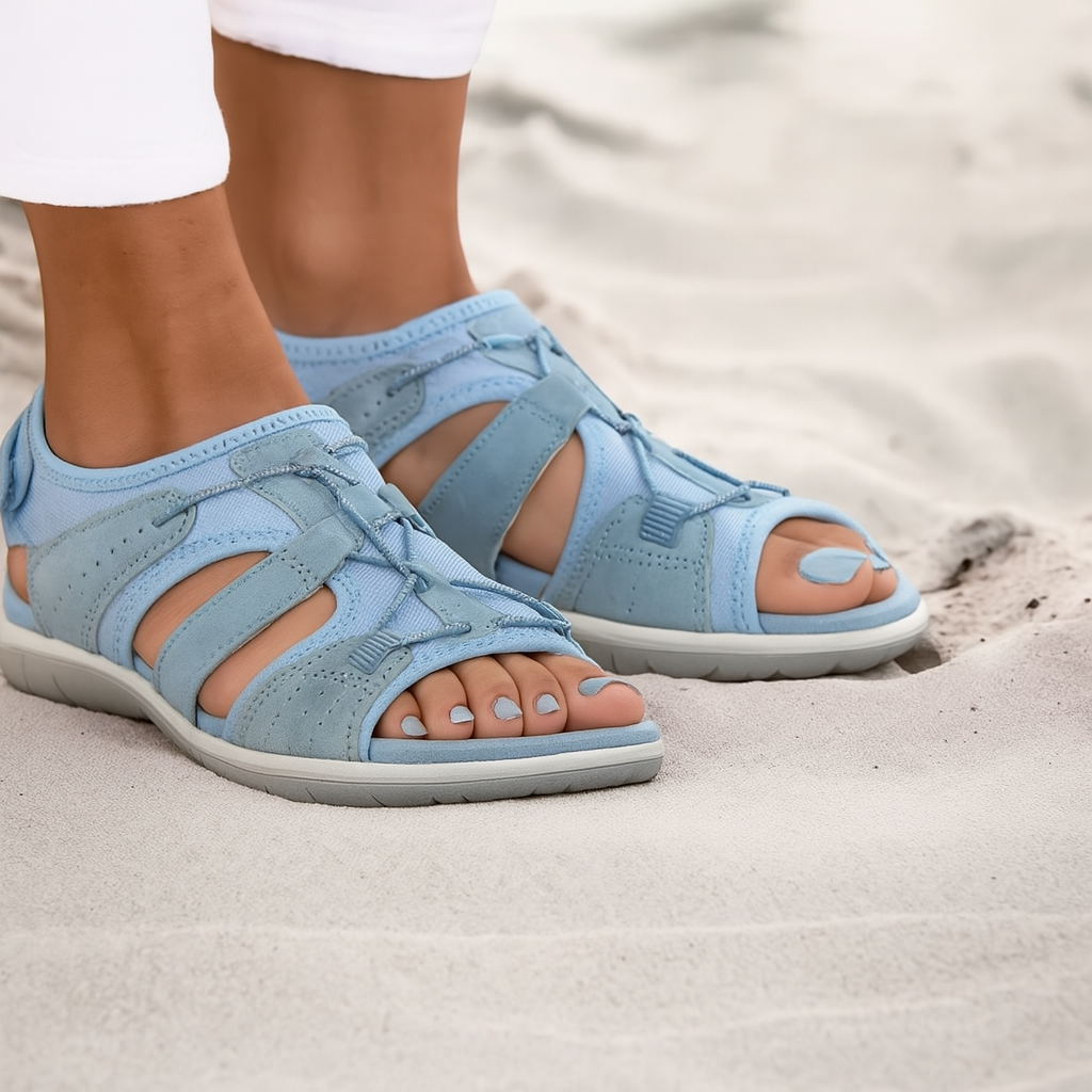 Women's walking sandals, comfortable, with arch support for extended wear during summer.
