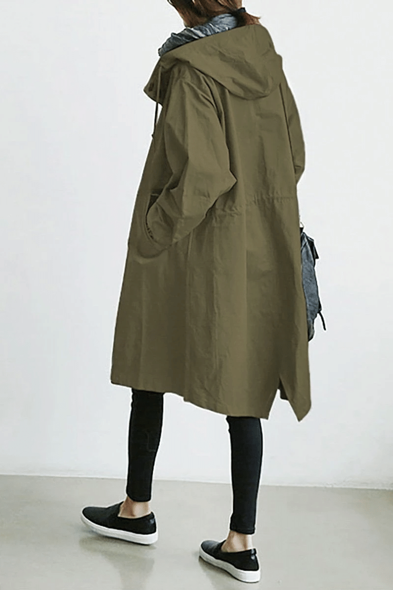 Casual women's rain jacket, the Aurora Windbreaker. Lightweight, stylish, and waterproof for outdoor adventures.