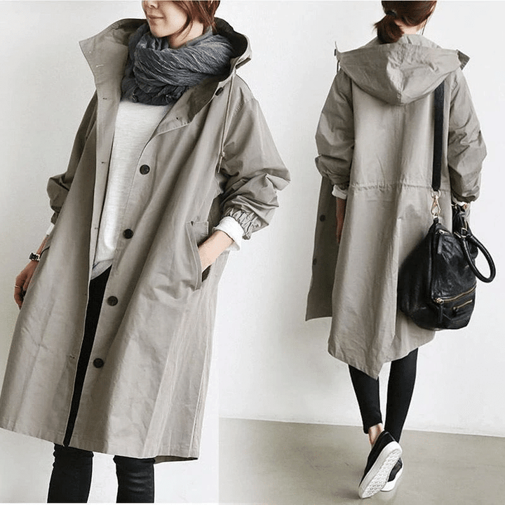 Stylish women's lightweight windbreaker jacket. Perfect waterproof outerwear for travel and casual fashion.