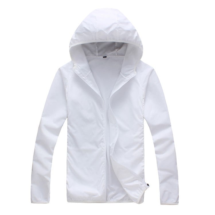 Women's lightweight packable windbreaker jacket with hood, ideal for activewear & travel.
