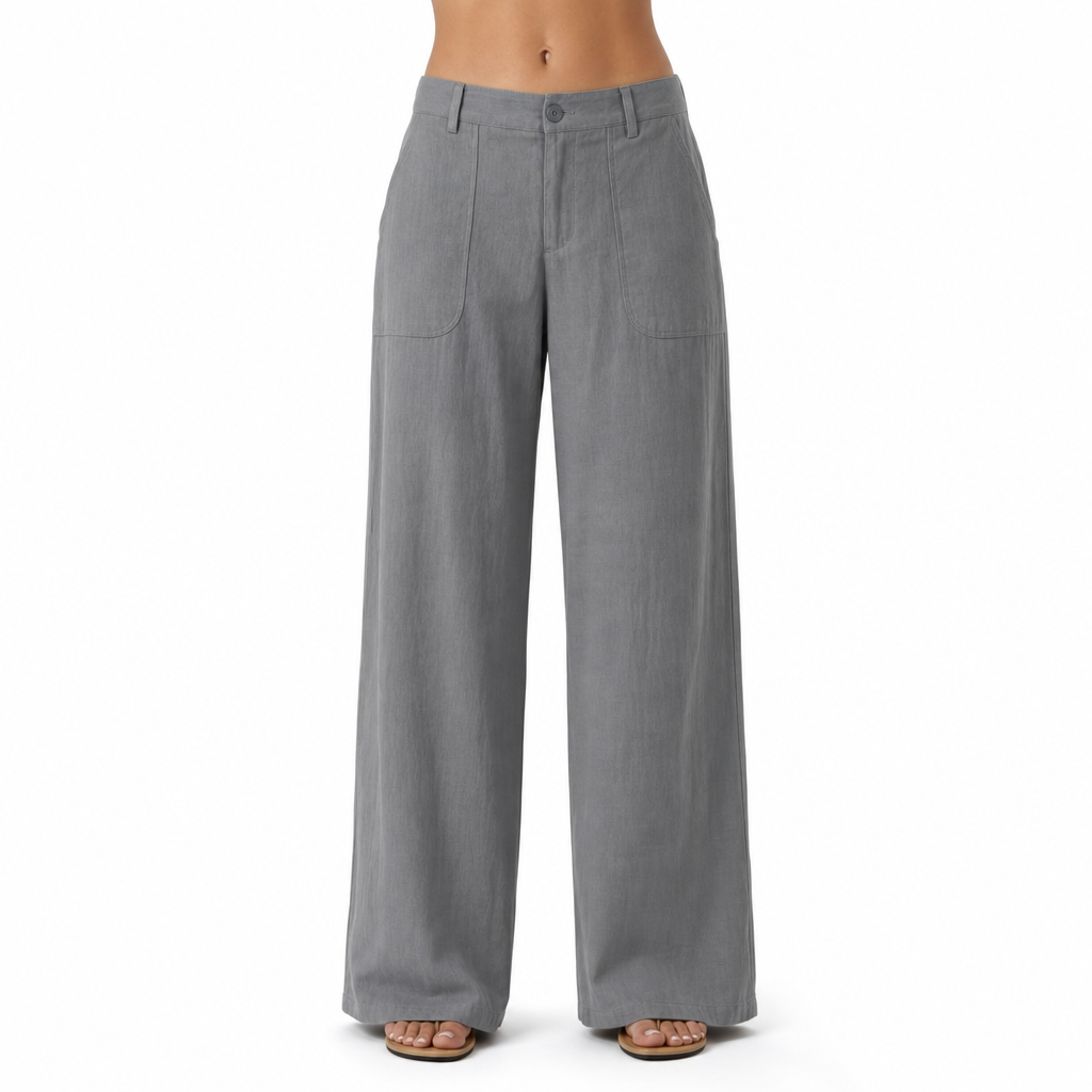 Black high waist wide leg trousers for women, offering a comfortable loose fit, perfect as dress pants for work.