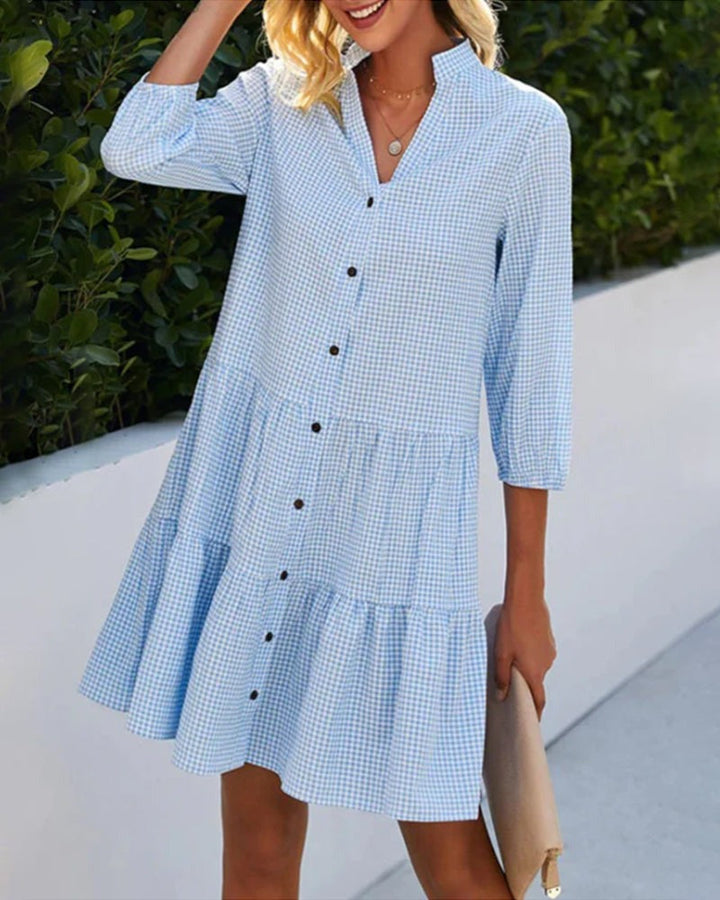 Elegant Blue Sleeveless Dress