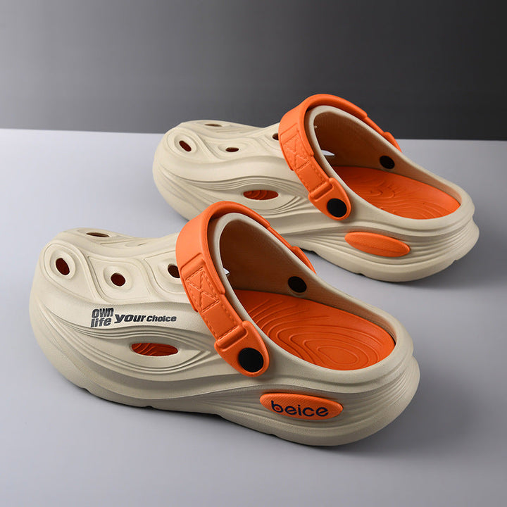 Men's casual ergonomic clogs; comfortable slip-on shoes with breathable design for daily outdoor use.