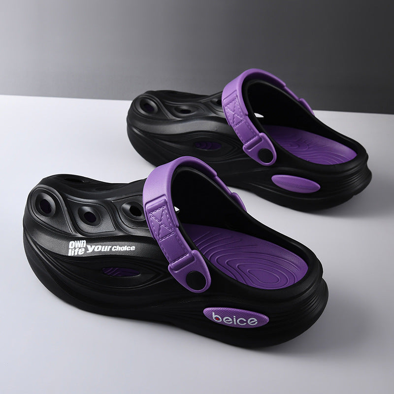 Men's slip-on clogs: ergonomic, breathable, platform sole, adjustable strap for ultimate comfort.