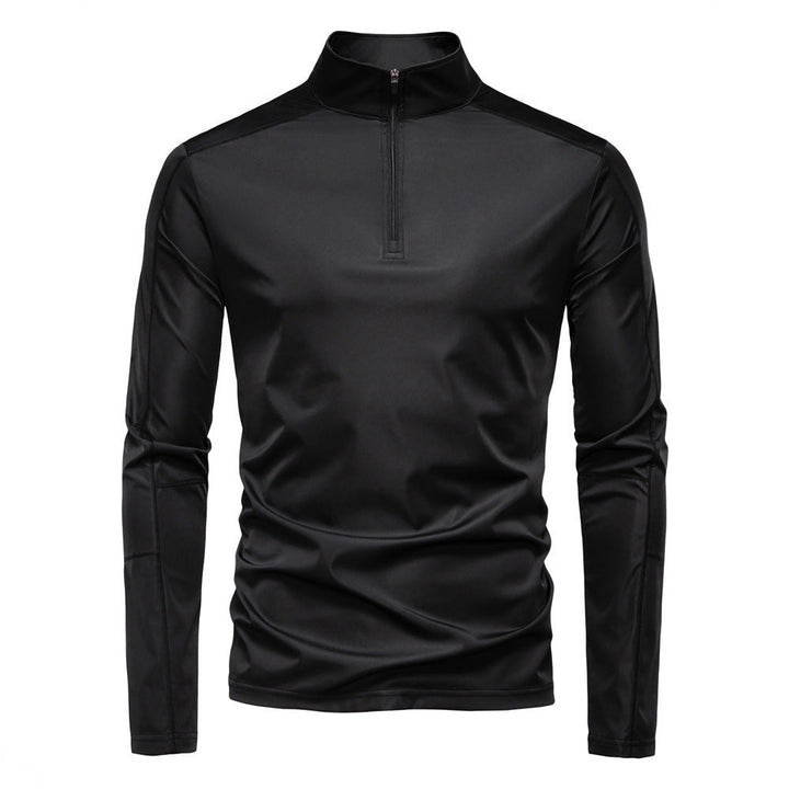 Men's comfortable performance half zip long sleeve top, ideal for fishing, hiking, and active outdoor wear.