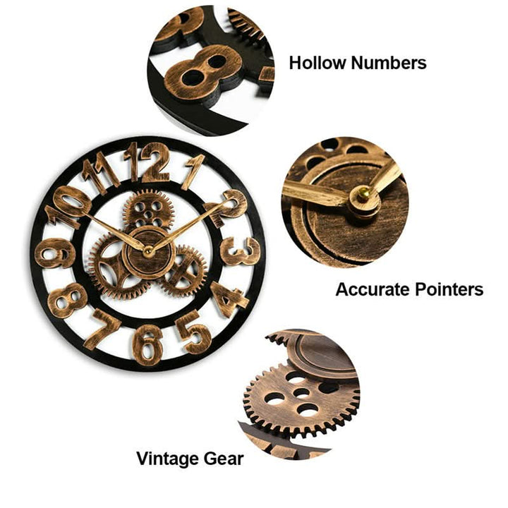 Modern Industrial Wall Clock with a retro touch. Decorative quartz timepiece for home, office, or living room.