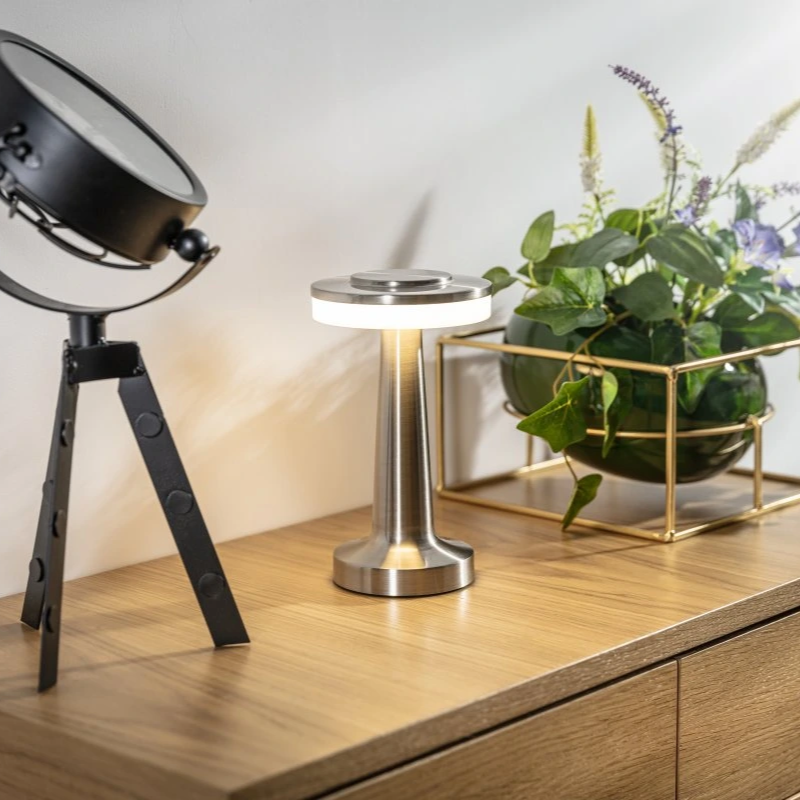 Nvroome Lights retro LED table lamp, rechargeable. Portable for accent lighting & modern vintage decor.