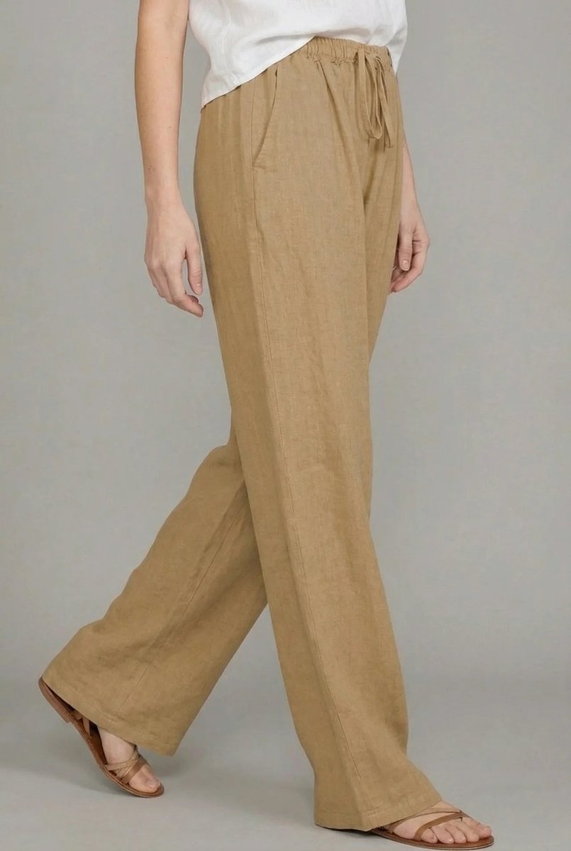 Chic women's wide leg linen pants, perfect for summer casual wear, vacation, or resort style.
