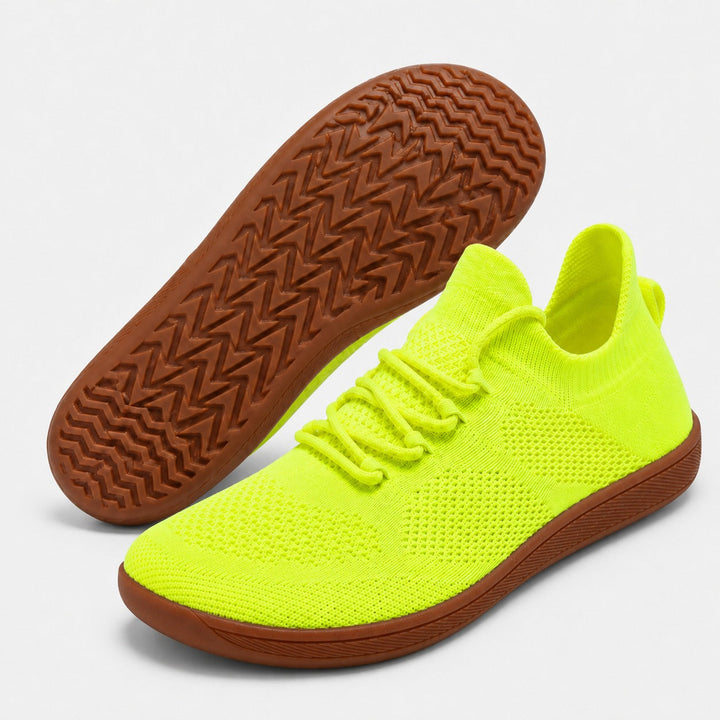 Blue wide toe zero drop women's shoes, flexible sole for comfortable everyday wear.