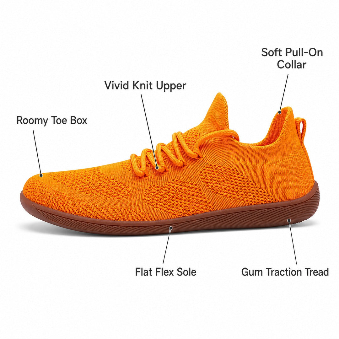 Comfort footwear for women: wide toe barefoot design, ideal for all-day wear.