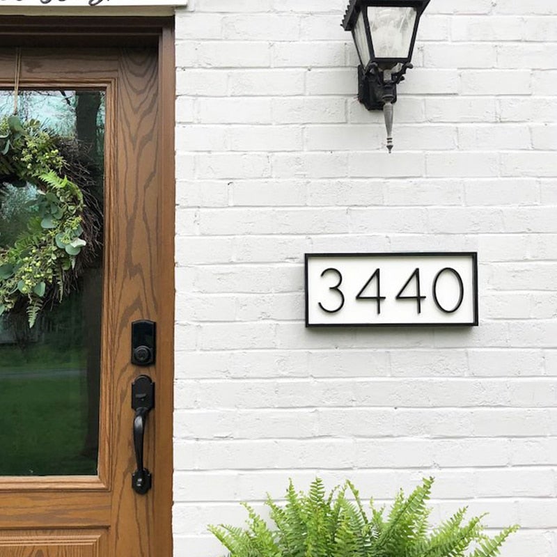 Stylish 5-inch outdoor address numbers & letters for a modern home exterior. Great curb appeal.