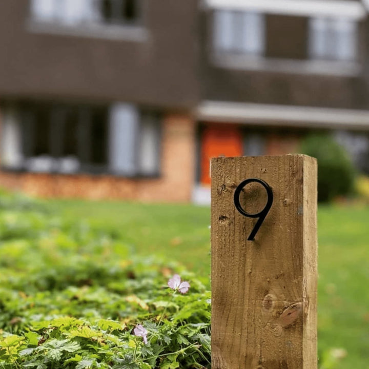 Custom 5-inch modern floating house numbers & letters. Perfect outdoor decor for curb appeal.