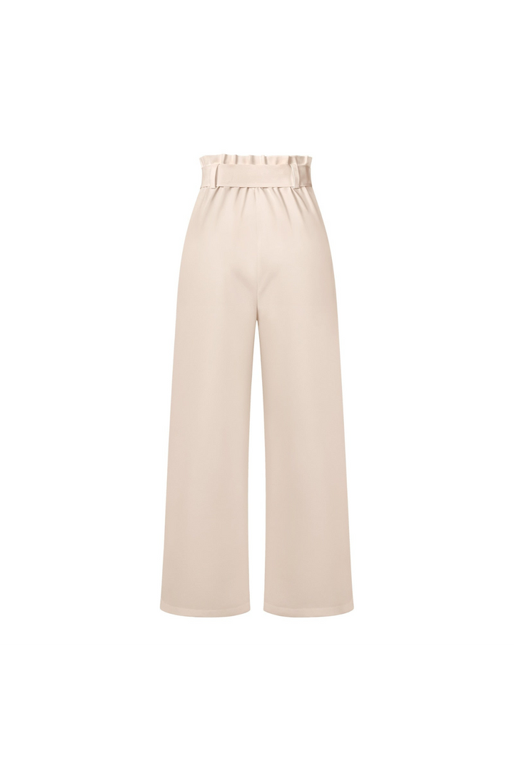 Women's sophisticated belted wide leg linen pants, flowy, high waist, perfect for summer elegance.