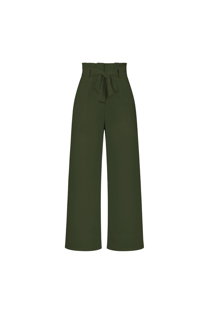Comfortable women's wide leg belted linen pants, high waist, elegant for summer fashion.